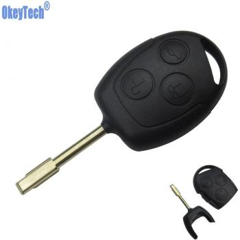 OkeyTech 3-Button Uncut Blade Remote Key Fob Cover for Ford Focus Mondeo Festiva Fusion Fiesta KA NO Logo