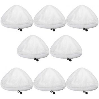 8pcs Chiffons de Nettoyage Microfibre pour H2o X5 Balai Vapeur Triple-Corner Blanc