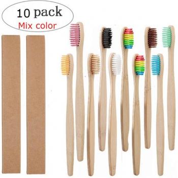 Cepillo Dental Sostenible de Bambú, 10 Piezas