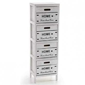 Armoire à tiroirs fine, finition bois blanc