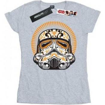 Star Wars Ladies Dia De Los Muertos Stormtrooper Cotton Tee XXL Grey