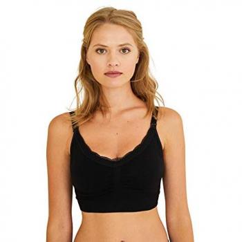 Vertbaut Lace‑Enhanced Nursing Bra, Size M (Black)