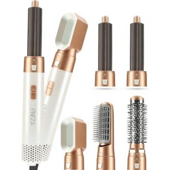 Fineza Brosse Capillaire 5-en-1 – 4 Embouts – Blanc/Or Rose