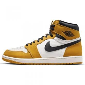 AJ1 Retro High OG Yellow – Men’s Leather Shoe, Size 7.5