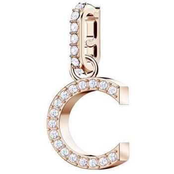 Charm C Remix Swarovski Oro Rosa in Bianco