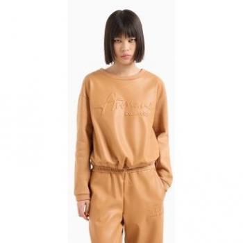 Sudadera Casual Armani Exchange para Mujer: Estilo Boxy Cropped con Purpurina