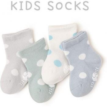4 Pairs Polka Dot Baby Socks 0-5Y Soft Cotton