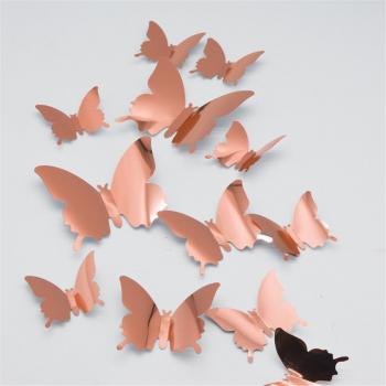 Pegatinas de pared de mariposa, 12 piezas, decoración para dormitorio y sala