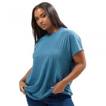 Blue Mid-Rib Swing Crop Top