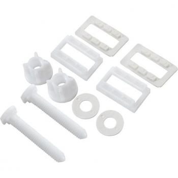 Juego de tornillos y tuercas de bisagra para asiento de inodoro, color blanco