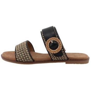 TOM TAILOR Flache Sandalen mit Flechtoptik, schwarz