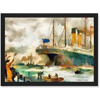 Vintage SS Cedric Liverpool Seafaring Watercolor – Wall Decor