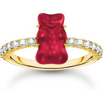 Thomas Sabo Goldbär Rood Damesring 925 Zilver – Maat 50