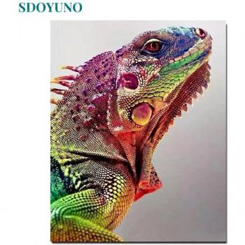 Adult Chameleon Painting by Numbers
