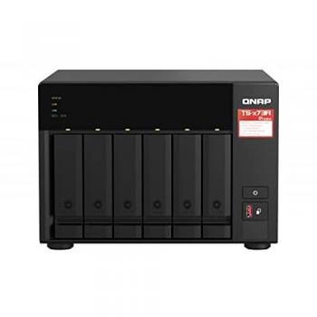 QNAP TS‑673A‑8G Black NAS Tower with Ryzen Embedded V1500B, 8 GB RAM, 24 TB HDD