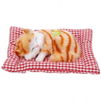 Sleeping Cat Plush Toy with Sound