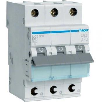 Interruttore 3P RapidConnect Automatico HAG MCS363 C63 (Hager)