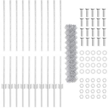 Clôture Vidaxl 3336296 – Argente – 20 poteaux U – 1 × 10 m – Acier