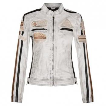 Agadir Damen-Lederjacke mit Rennabzeichen