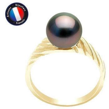 Bague Prestige Perlinea – Perle de culture tahitienne 8‑9 mm, or jaune