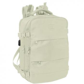 Mochila portátil Safta 17L, tamaño 32x43x14 cm, beige