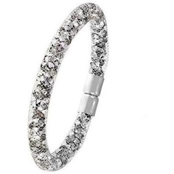 B1054‑BLANC Bracelet So Charm – Métal argenté, longueur 19 cm