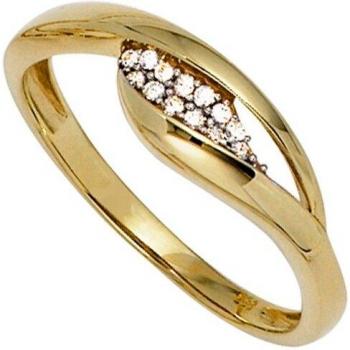 Gelbgold‑BiColor Goldring für Frauen, 60 mm, 333 Zinnober