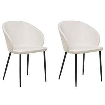 Sillas Mason Beige Claro Tapizadas y con Reposabrazos
