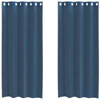 Set of 2 Royal Blue Voile Curtains with Grommets