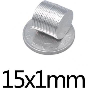 High‑Strength 15 mm × 1 mm Permanent Magnets – 100/200/300pcs