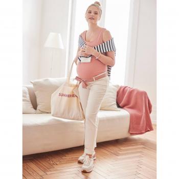 VERTBAUDET Pantalon mom écru sans couture pour futures mamans