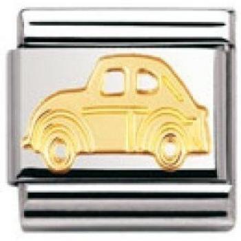 Charm in acciaio e oro Macchina Composable Nomination