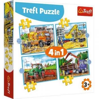 Puzzle 12/15/20/24 pièces Trefl Grandes Machines de Construction (34353)