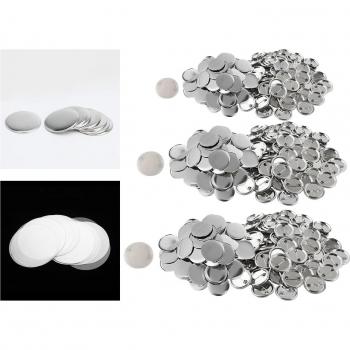 Set de Botones de Insignia Blanca (75mm) – 50 Juegos