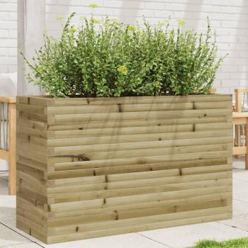 Pot d'extérieur robuste, bois de pin 110 x 40 x 68,5 cm – bac à plantes