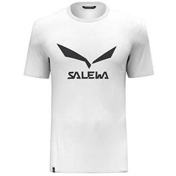 T-shirt Salewa Solid logo Dri-Rel manica corta bianco logo nero