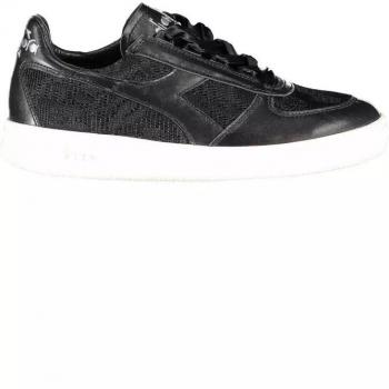 Diadora Black Embroidered Sports Shoes