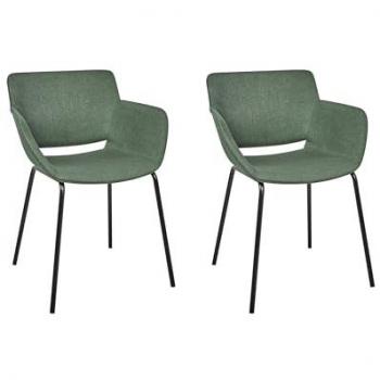 Set de 2 Chaises Axtel en Tissu Vert