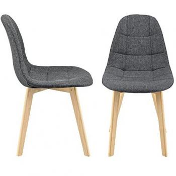 Set de 2 Sillas de Comedor Kopparberg Tapizadas con Patas de Haya