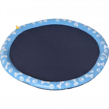 PawHut 170cm Spritzmatte für Hunde, Wasserspiel Anti-Rutsch Blau