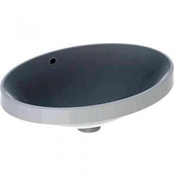 Geberit VariForm ovaler Einbauwaschtisch 55x40cm, ohne Hahnloch, mit Überlauf, KeraTect, weiß