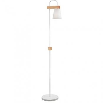 Enrico Floor Lamp with Fabric Shade, White, 1x E27