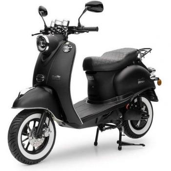 Schwarzer Burnout MiniMe E‑Roller 45 km/h – Lithium‑Akku, Retro‑Design