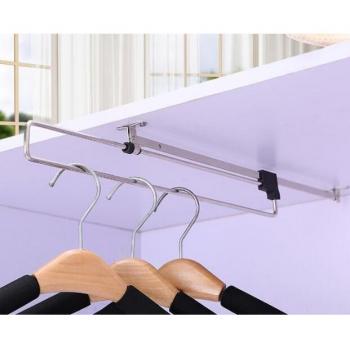 Extendable Clothes Rod with Tie Rack