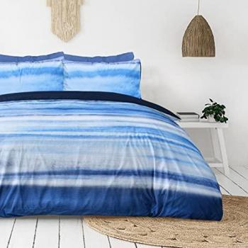 Hotel‑Grade Velvet Duvet Set with Pillows, Reversible, Blue – King