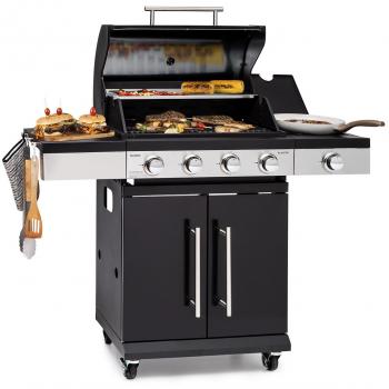 Gril à Gaz Klarstein Valdosta 4.1 en Acier Inoxydable Mobile