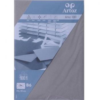 Artoz Kuverts 1001, B6, graphit, 100g, 5 Stück