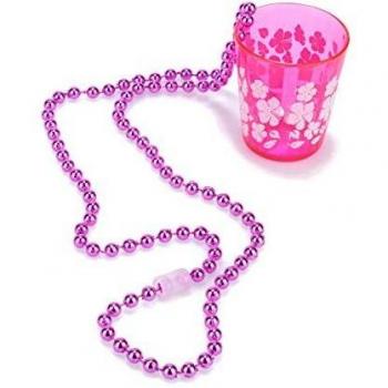 Collier rose aux éclats de verre