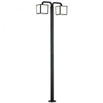 TRIO Potelets Cubango 2 x LED E27 6,0 Watt 3000K 470 Lm Plastique Blanc Fonte d'aluminium Anthracite L:61,5cm L:18,0cm H:200,0cm IP54