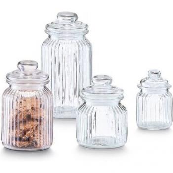 Zeller Present Vorratsglas Nostalgie, Glas, (4-tlg), zeitloses Design